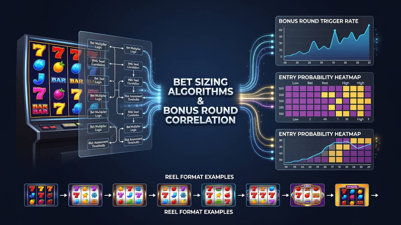 Detailed view of reel symbol distributions and bonus trigger pathways influenced by algorithmic bet sizing in video slot formats