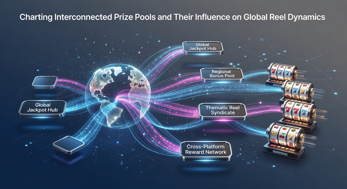 Networked slot machines displaying interconnected progressive jackpot pools across multiple casino floors worldwide