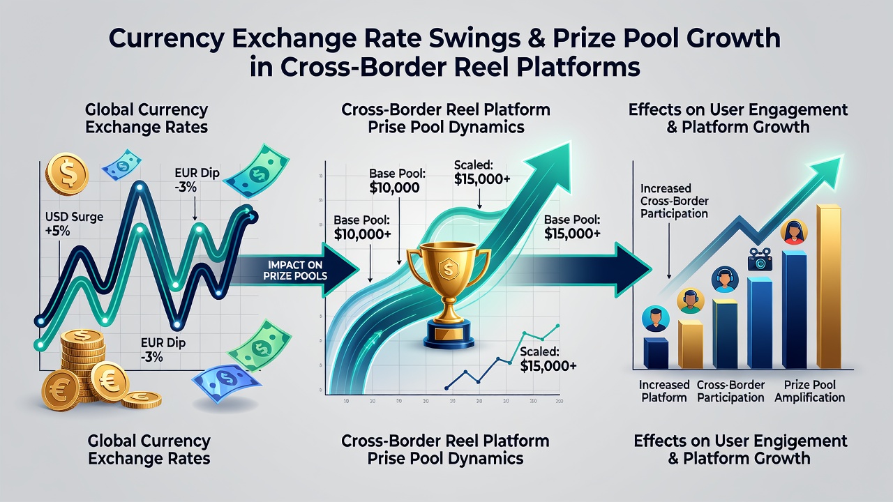 Illustration of interconnected global slot networks with overlaid currency symbols and prize pool indicators