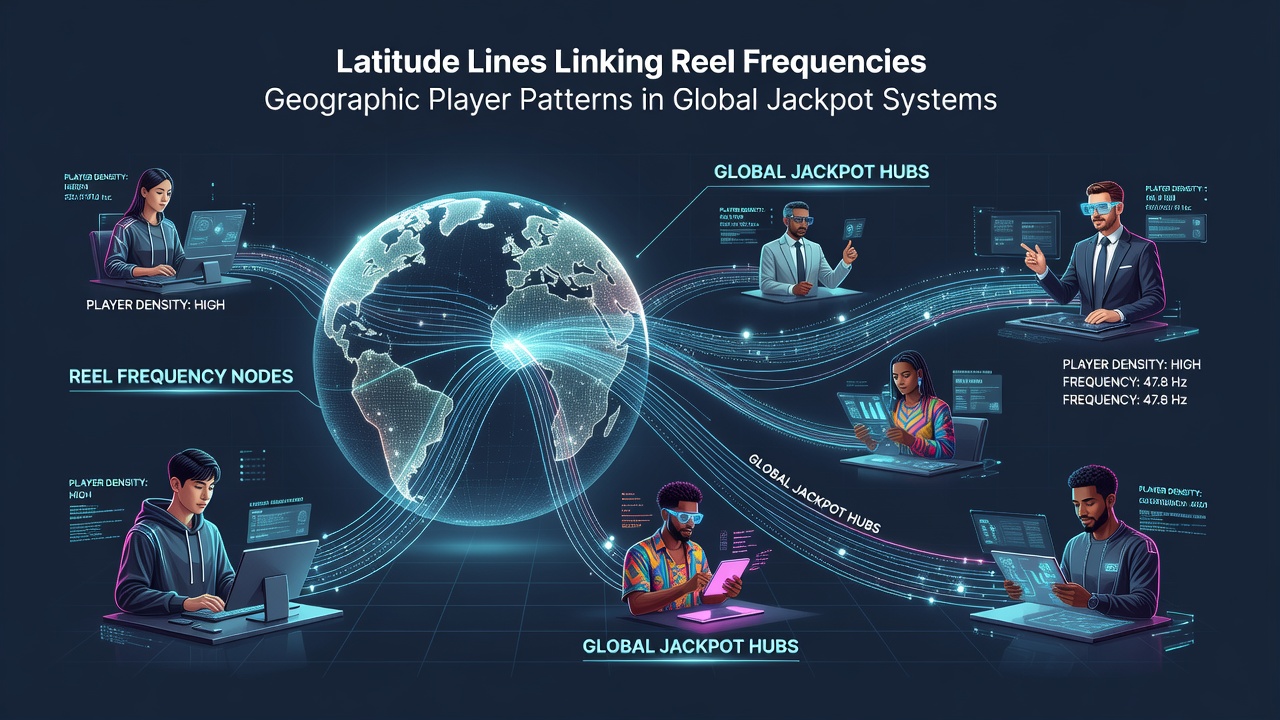 Detailed chart displaying reel frequency variations plotted against latitude coordinates from multiple casino networks