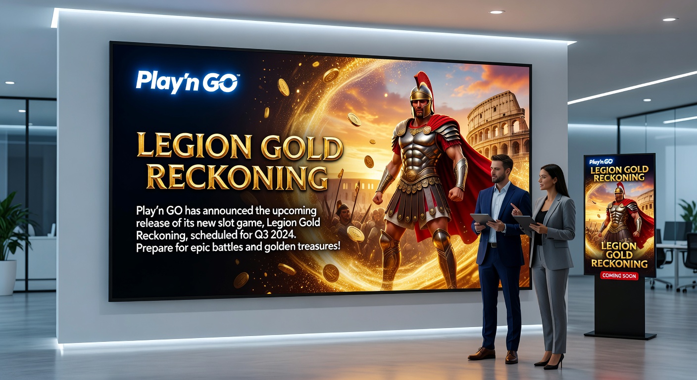 Close-up view of slot reels in action, highlighting Play’n GO's signature graphics with fiery effects and thematic Roman gold elements from Legion Gold Reckoning