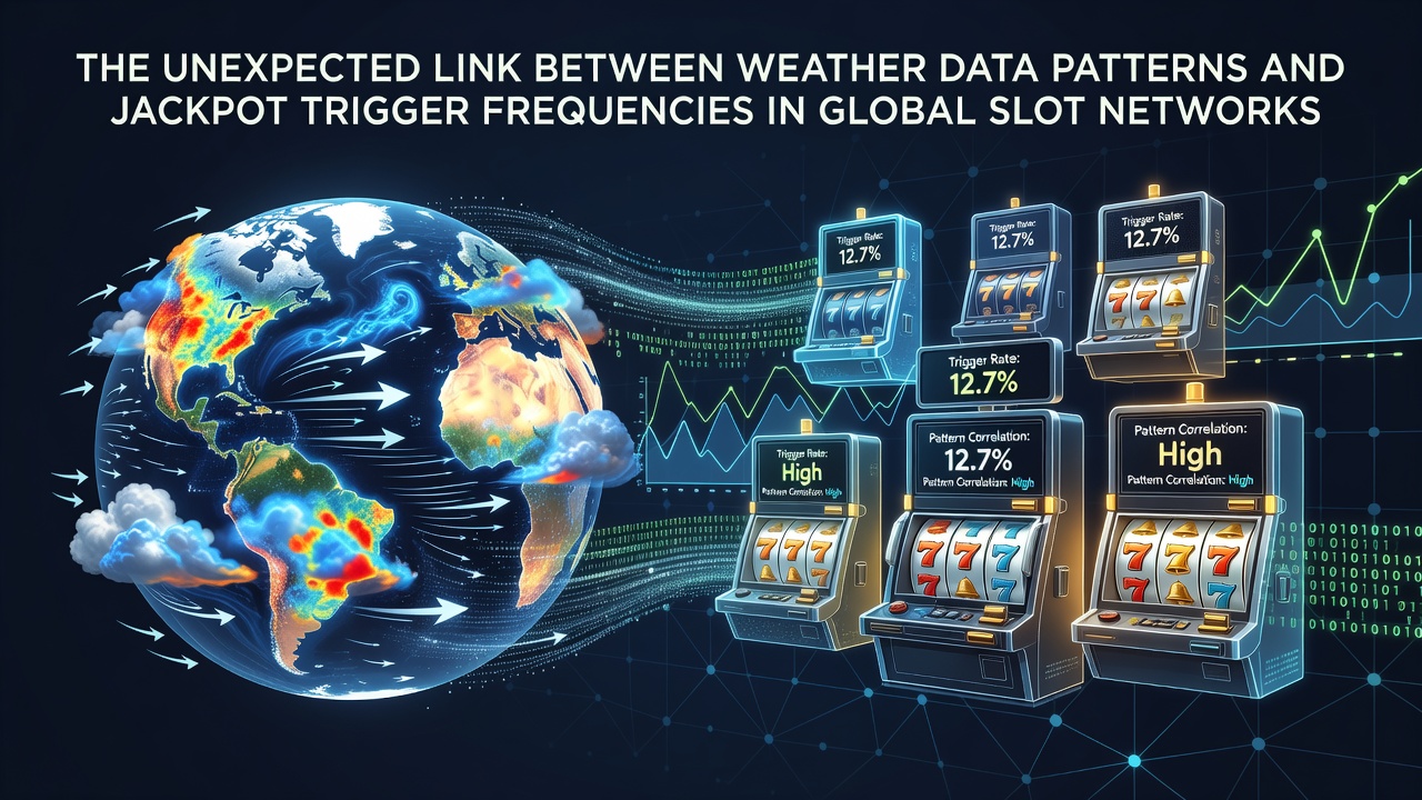 Visual representation of weather data overlays on global slot network maps showing correlation patterns