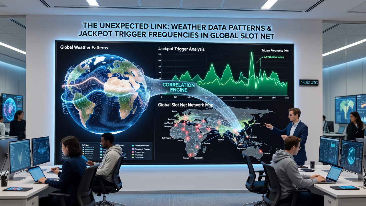 Charts displaying jackpot trigger frequencies plotted against regional weather variables including pressure and temperature