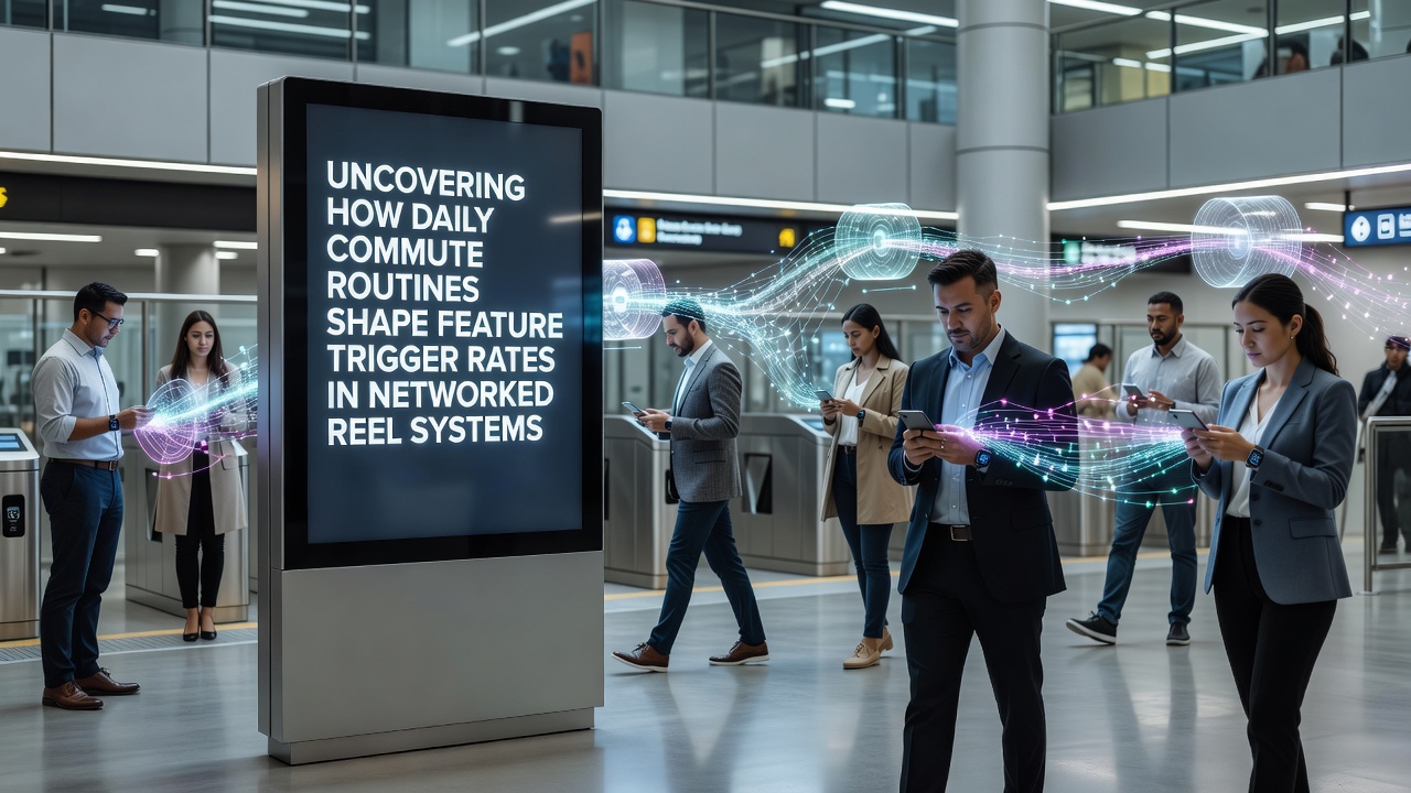 Networked reel systems displaying feature activation patterns during peak commute hours